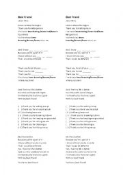 English Worksheet: Jason Mraz - Best friend