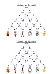 English Worksheet: Listening Pyramid