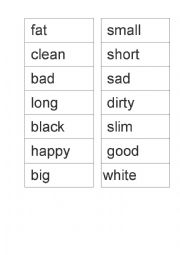 English Worksheet: Opposites adjective snap