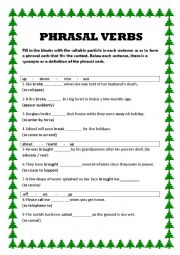 English Worksheet: phrasal verbs