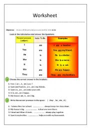 English Worksheet: personal pronouns 