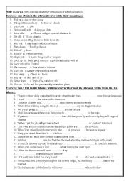 English Worksheet: Exercises on Phrasal verbs 