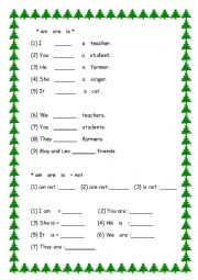 English Worksheet: be : am  are  is  