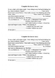 English Worksheet: Complete your horror story