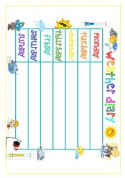 English Worksheet: Weather Diary