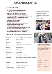 English Worksheet: A poem for Easter