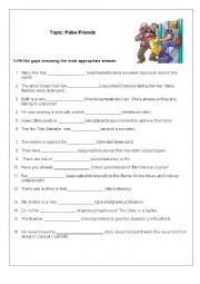 English Worksheet: False Friends