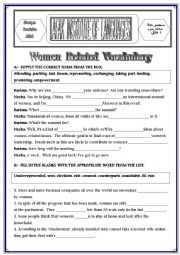 English Worksheet: women empowerment related-vocabulary