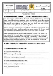 English Worksheet: Environment - global warming - global test