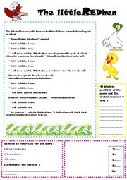 English Worksheet: Story: The little red hen