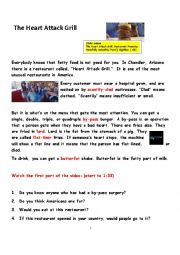 English Worksheet: Heat Attack Grill: American Culture