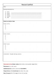 English Worksheet:  Recount Scaffold