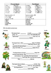 English Worksheet: Leprechaunts activity
