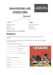 English Worksheet: Disagreeing and Correcting