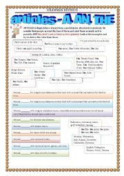 English Worksheet: GRAMMAR REVISION - articles