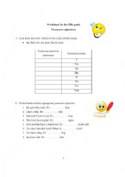 English Worksheet: Possessive adjectives