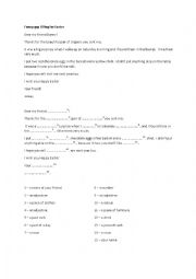 English Worksheet: A letter to Easter Bunny