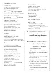 English Worksheet: Photograph - song