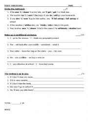 English Worksheet: First conditional revision