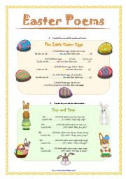 English Worksheet: Easter poems