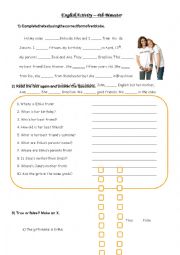 English Worksheet: Personal Informations