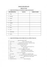 English Worksheet: Verbs in Past Tense