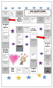 English Worksheet: WH QUESTIONS BOARDGAME