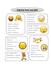 English Worksheet: Vocabulary-Expressing how you feel