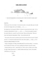 English Worksheet: A Trip to Athens