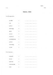 English Worksheet: prefixes and sufixes