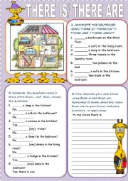 English Worksheet: there is/ there are