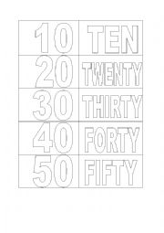 English Worksheet: Numbers - memory cards
