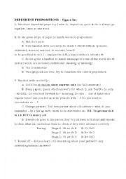 English Worksheet: Dependent prepositions - Upper Intermediate