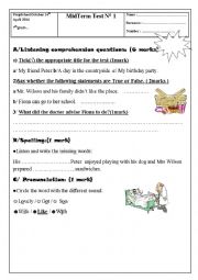 Mid term test 3 7th grade:Listening test