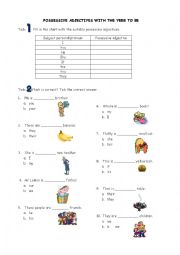 English Worksheet: Possessive Adjectives