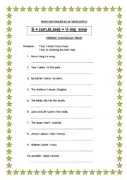 English Worksheet: Present Continuous Tense