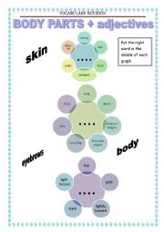 English Worksheet: Vocabulary Revision - body parts 2