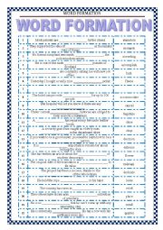 English Worksheet: WORD FORMATION