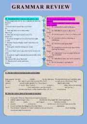 English Worksheet: Grammar review