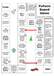 English Worksheet: Board Game Would like to/ Going to/ Will 