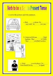 English Worksheet: Verb to be x Simple Present