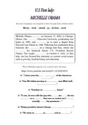 English Worksheet: U.S. First Lady