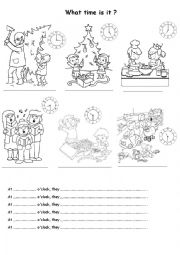 English Worksheet: what time is it ?