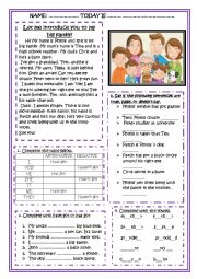 English Worksheet: Let me introduce to my big family!