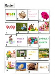 English Worksheet: Easter - board game