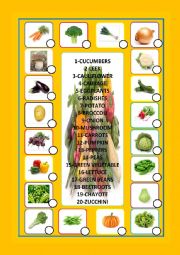 English Worksheet: vegetables matching