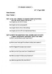 English Worksheet: If clauses handout