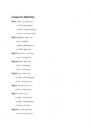 English Worksheet: compound adjectives