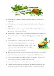 English Worksheet: St. Patricks Day