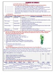 English Worksheet: Sources of energy